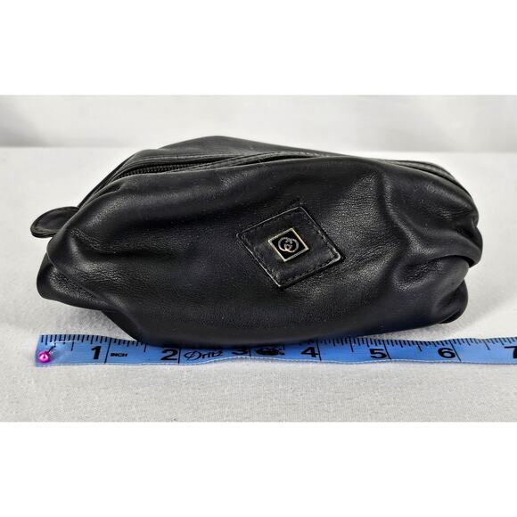 GUCCI VINTAGE ORIGINAL BLACK POCHETTE COSMETIC POUCH MINI HAND BAG (1970-80s) - Picture 9 of 16